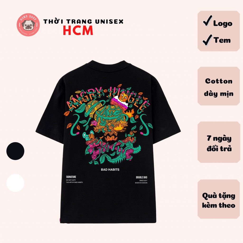 Áo thun Bad Habits Angry Jungle - Áo thun oversize nam nữ AL58