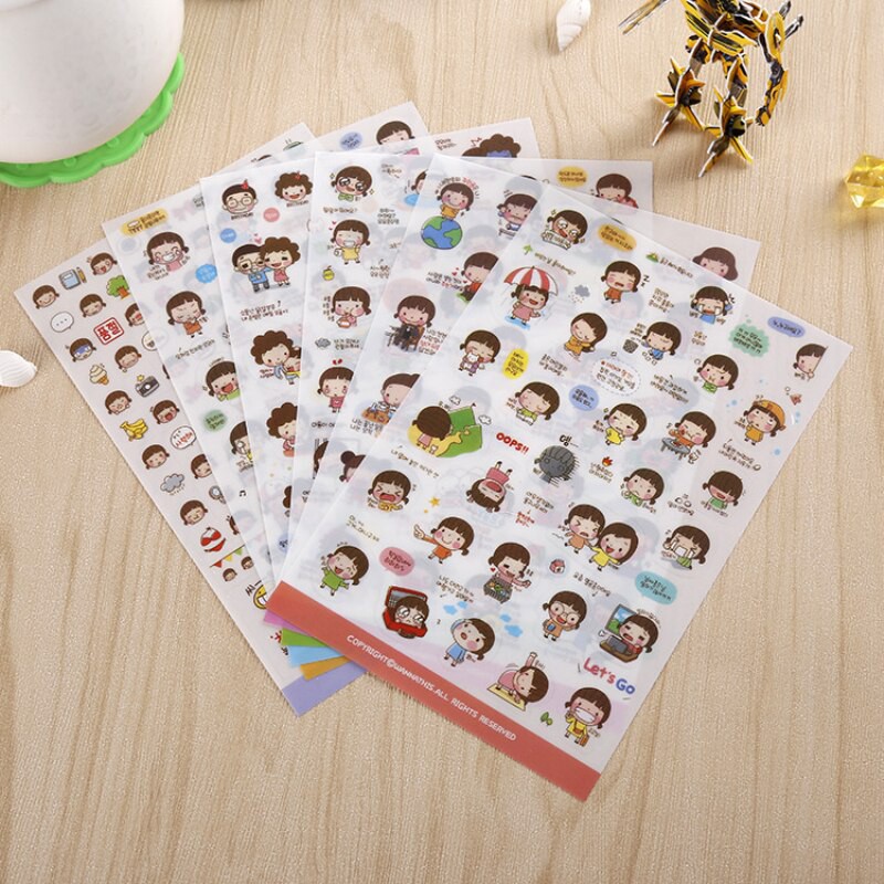 Set 6 tấm Sticker Dễ Thương