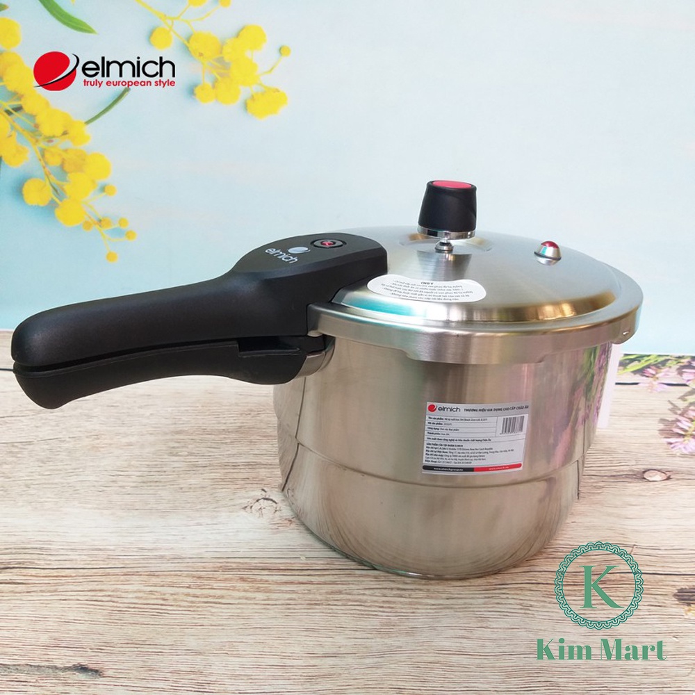Nồi áp suất 3 đáy Inox 304 Elmich EL3369 20cm 4 lít - EL3371 5,5 lít đáy từ - Chiính hãng