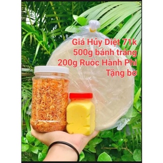 Combo bánh tráng phơi sương bơ ruốc hành phi