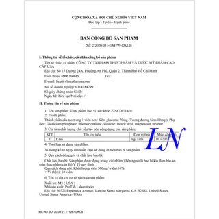 ZinCderm _ Hỗ trợ làm đẹp da, tóc