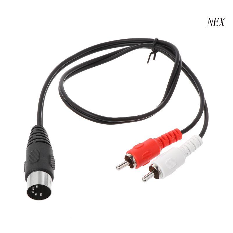 Dây Cáp Kết Nối Âm Thanh / Video 0.5M / 1.5M 5 Pin Din Male Sang 2 RCA Male Cho Đầu DVD