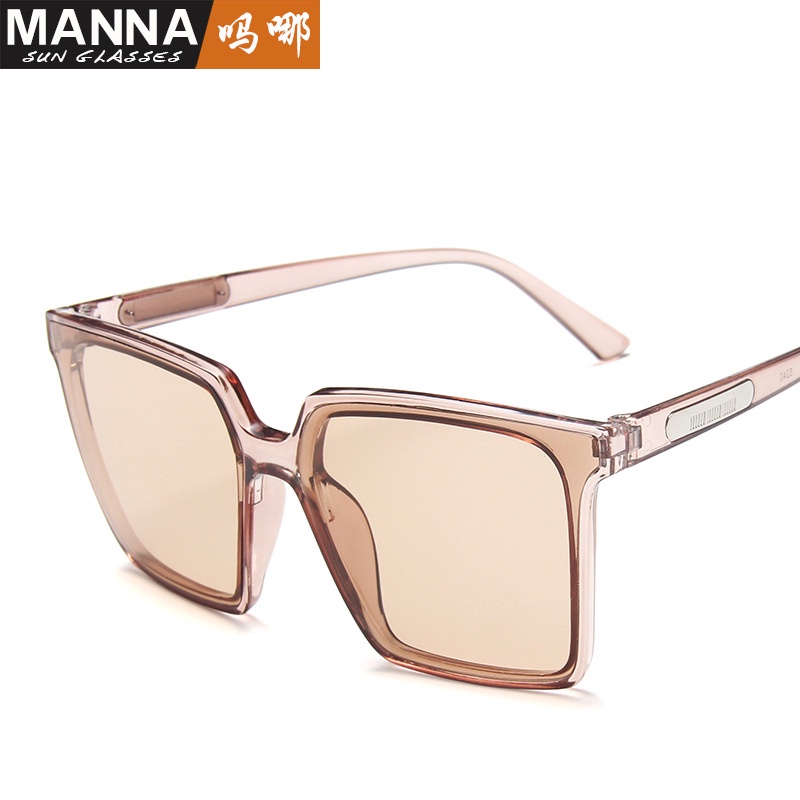 Kính Mát Gọng Vuông Lớn Chống Nắng Màu Trắng Ngà Thời Trang Cho Nữ