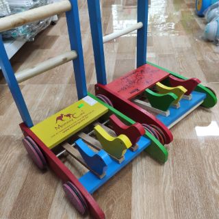 (Loại đẹp gỗ chắc)Xe tập đi gà mổ thóc bằng gỗ cho bé
