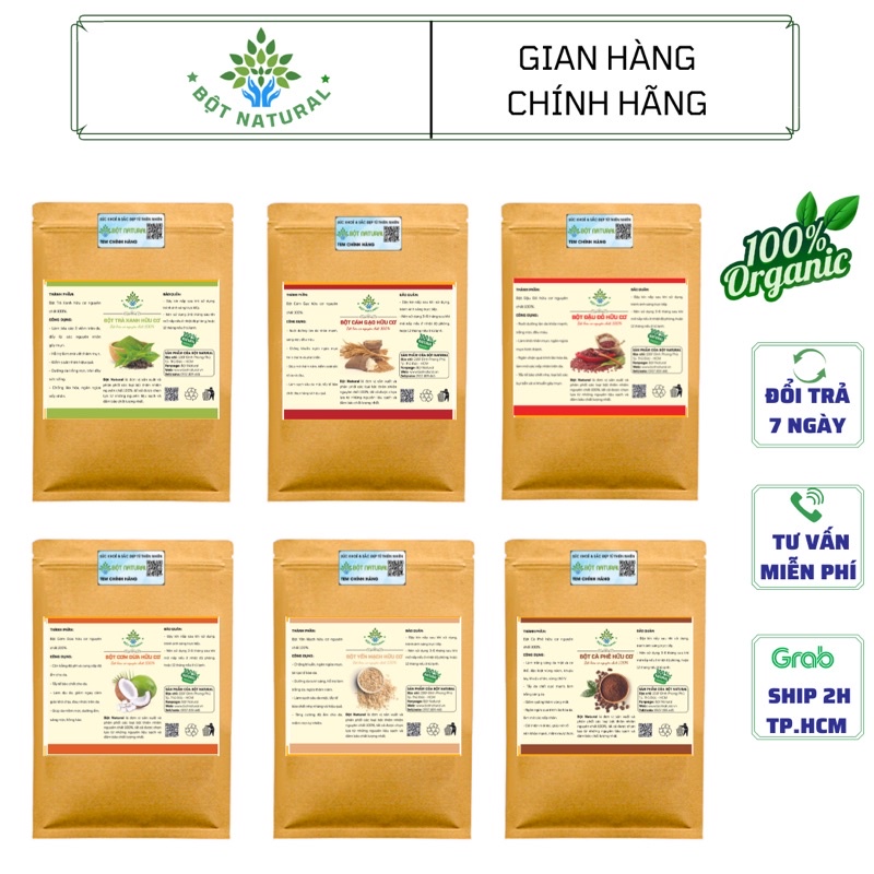 BỘT THIÊN NHIÊN ORGANIC ĐẮP MẶT NẠ DƯỠNG TRẮNG DA 500GR (GIẢM MỤN, THÂM NÁM, TẨY TBC)