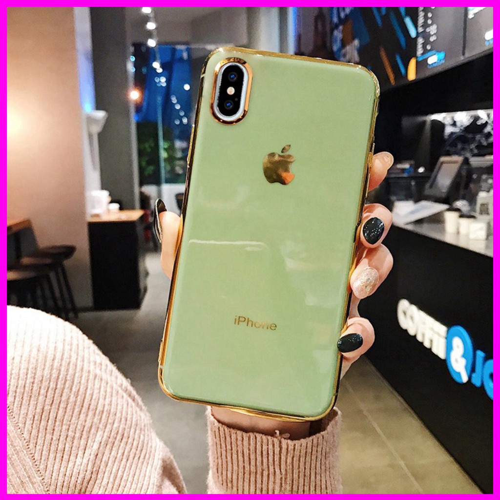 Ốp iphone - Ốp lưng Logo táo viền vàng 5/5s/6/6s/6plus/6s plus/7/8/7plus/8plus/x/xs/xs max/11/11pro max -NGOC LINHMOBILE