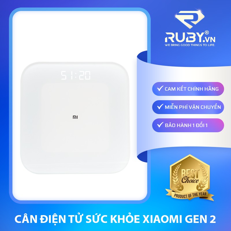 Cân Điện Tử Sức Khỏe XIAOMI GEN 2 Có Độ Chính Xác Cao, Lưu Trữ Dự Liệu Trên App Mi Fit