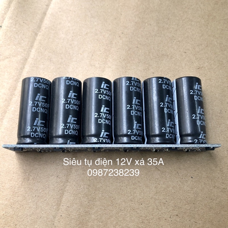 Pack siêu tụ điện 12V (max 16V) 8.3F 35A hỗ trợ khởi động xe máy và đèn trợ sáng