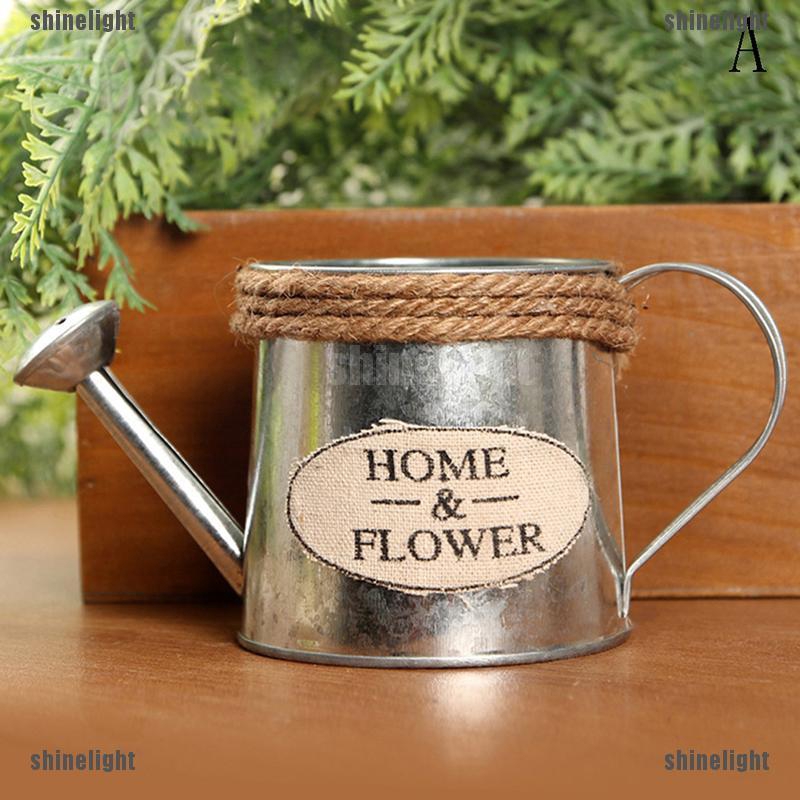 [Shine] vintage flower pot succulent planter metal plant bucket vertical garden decor [LT]