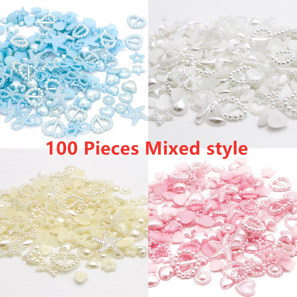 ♥Set 100 Kẹp Tóc Nhựa Hình Ngôi Sao/Trái Tim Nhiều Màu Sắc