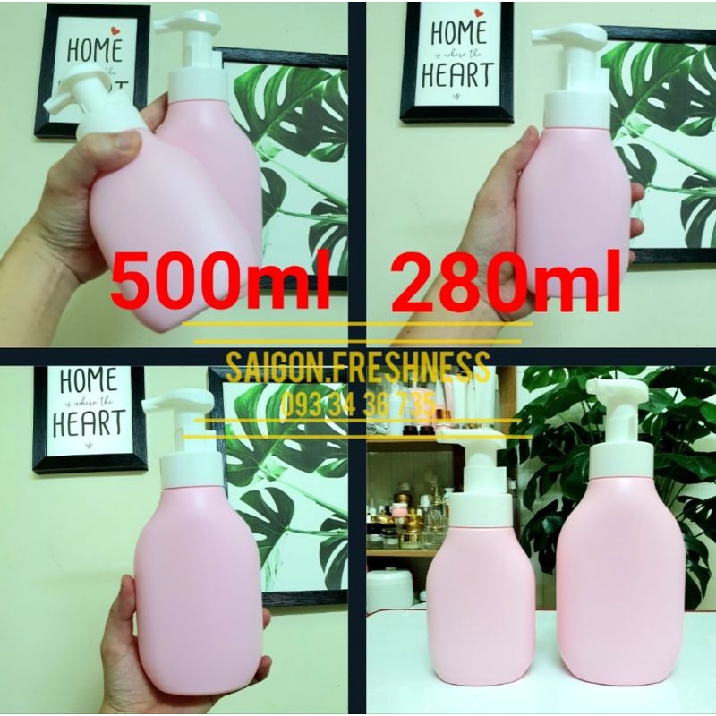 Chai chiết mỹ phẩm vòi nhấn - chai hồng vòi xà phòng sang trọng