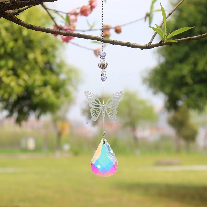Chuông Gió Pha Lê Hình Bướm Treo Trang Trí Trong Và Ngoài Nhà
