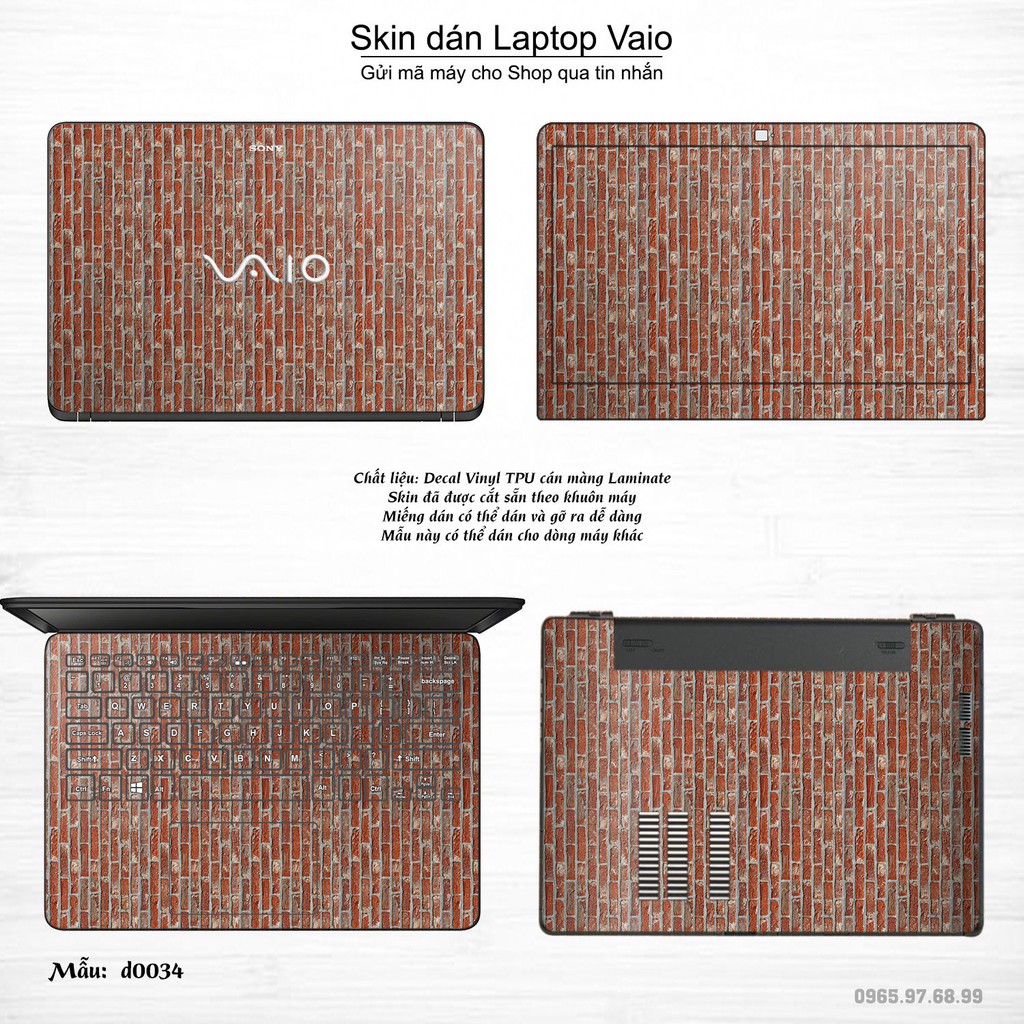 Skin dán Laptop Sony Vaio in hình Sticker họa tiết (inbox mã máy cho Shop)