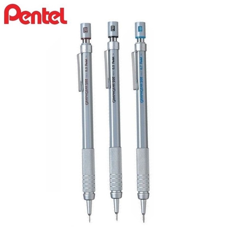 Bút chì kim kỹ thuật cao cấp Pentel Graphgear 500 I Bút vẽ phác thảo đi nét PG513 / PG515 / PG517 cỡ ngòi 0.3/0.5/07mm