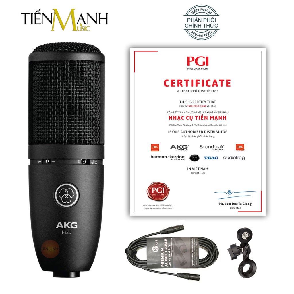 [Tặng Cable, Chính Hãng Mỹ] AKG P120 Micro Vocal Condenser Thu Âm Phòng Studio, Mic Biểu Diễn Microphone Cardioid