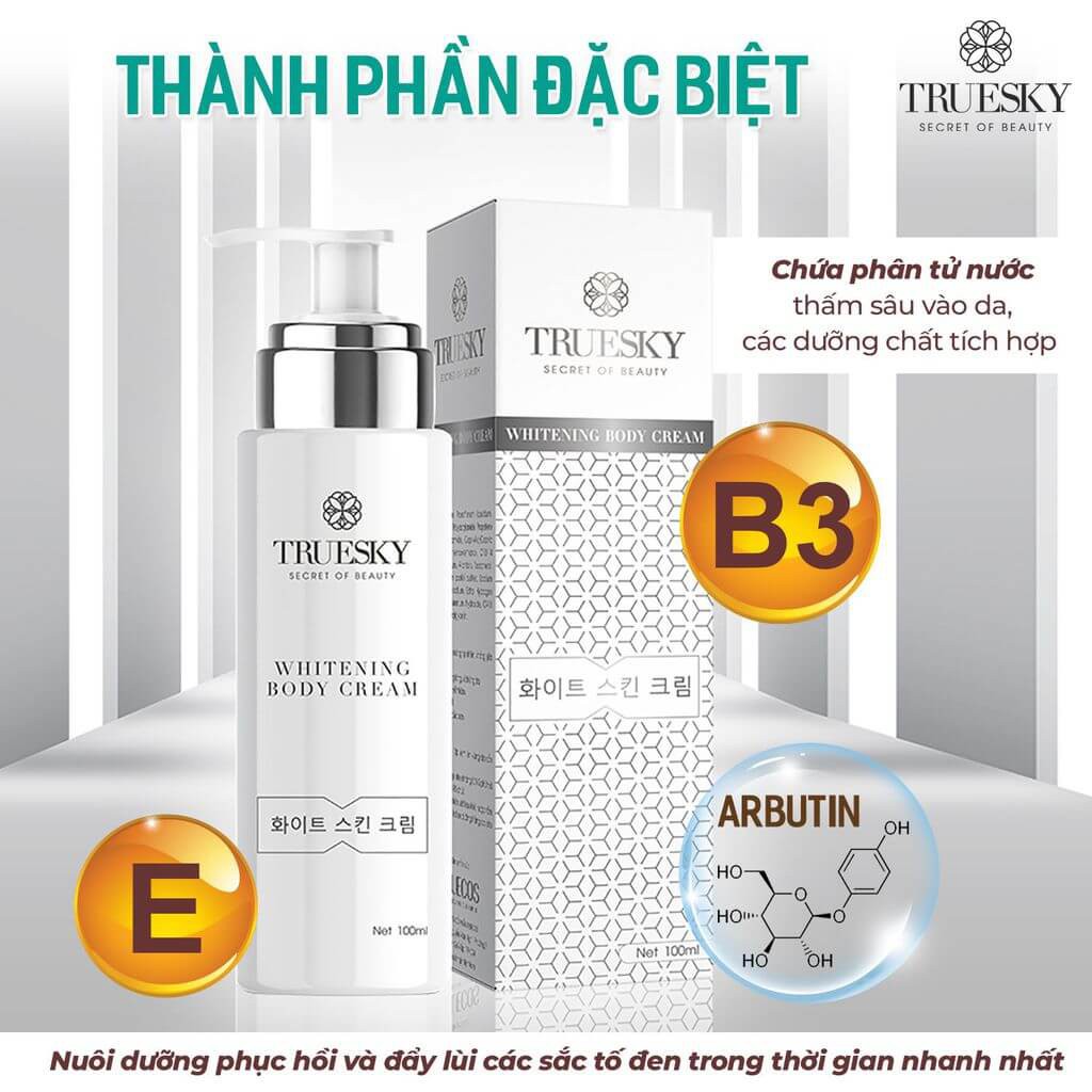 Kem ủ trắng toàn thân Truesky giúp làm trắng da body cấp tốc - Whitening Body Cream  100ml