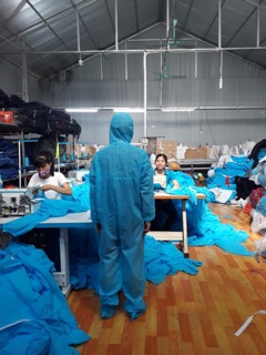 Quần áo phòng dịch, Quần áo bảo hộ vải không dệt, Quần áo phòng chống bụi bẩn dùng cho phun sơn phun thuốc trừ sâu