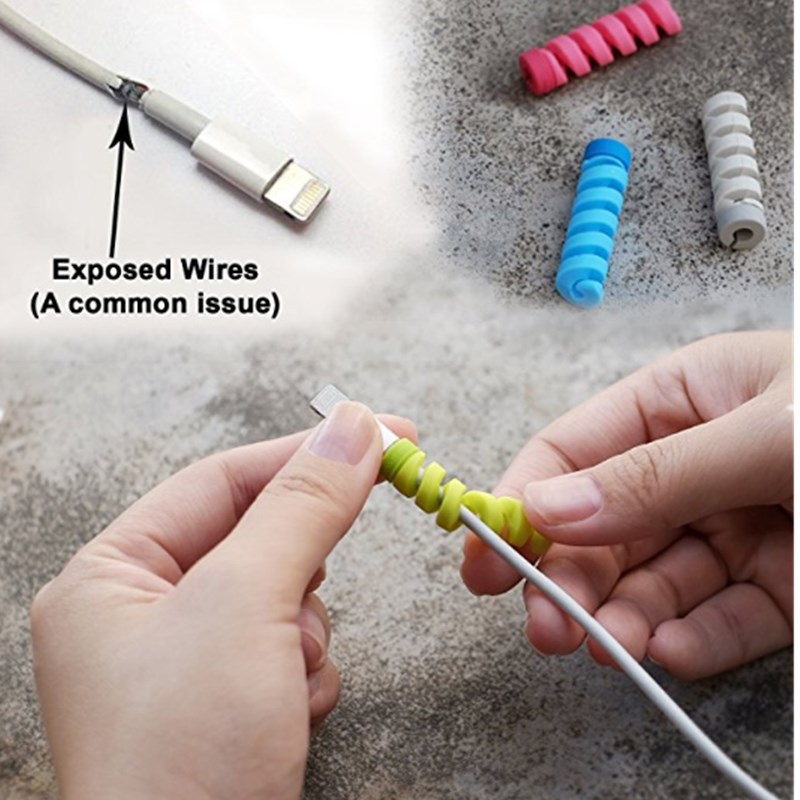 Phụ kiện bảo vệ dây cáp sạc bằng silicone màu ngẫu nhiên thích hợp cho