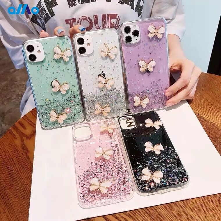 Ốp Điện Thoại Gel Kim Tuyến Hình Bướm Mềm Trong Suốt Cho oppo reno 7 4G Reno6 Z 5g R