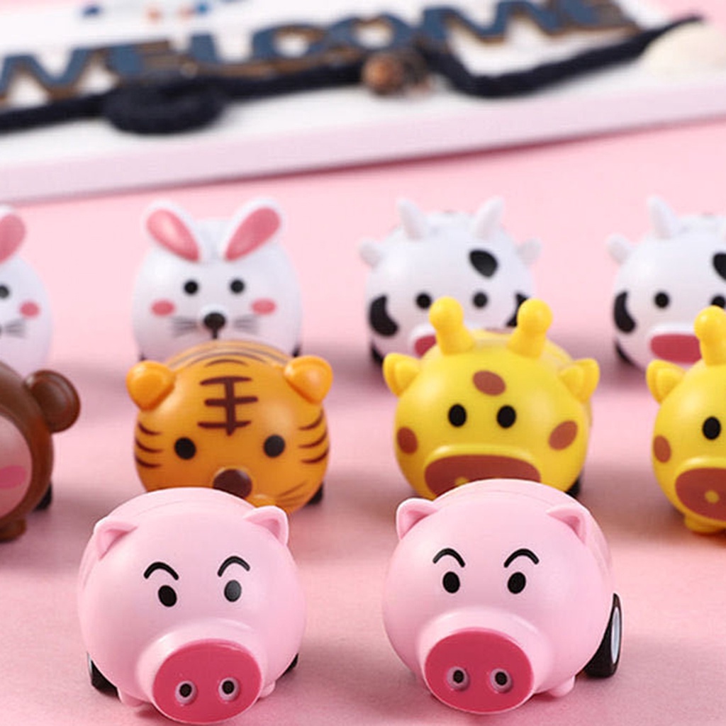 Set 6 Mô Hình Xe Hơi Hoạt Hình Mini Nhiều Màu Sắc Cho Bé