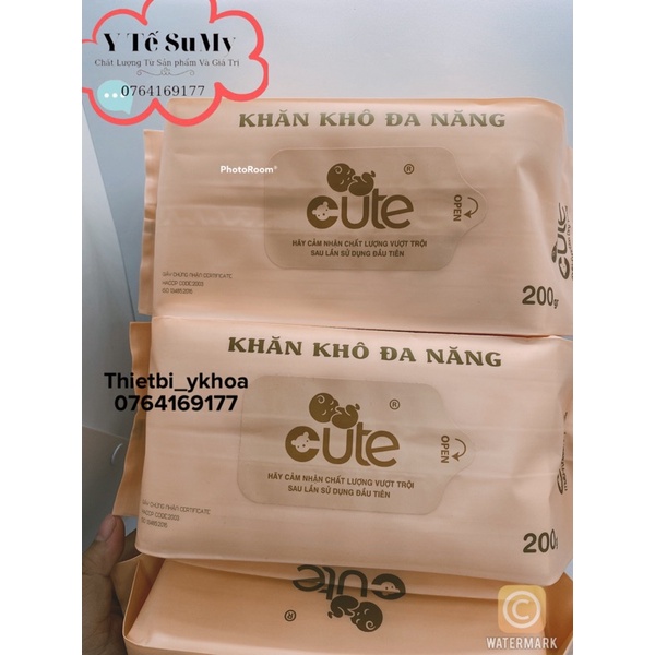 Khăn Khô Đa Năng Cao Cấp  CuTe Mềm Mịn Tự Nhiên Không Sử Dụng Chất Làm Mịn 200g /210 Tờ