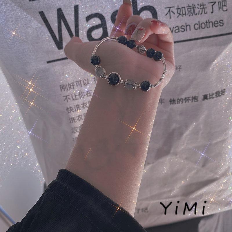 Vòng Tay Pha Lê Mắt Mèo Đá Mặt Trăng Thiết Kế Nhỏ Sang Trọng Làm Quà Tặng Cho Bạn Gái