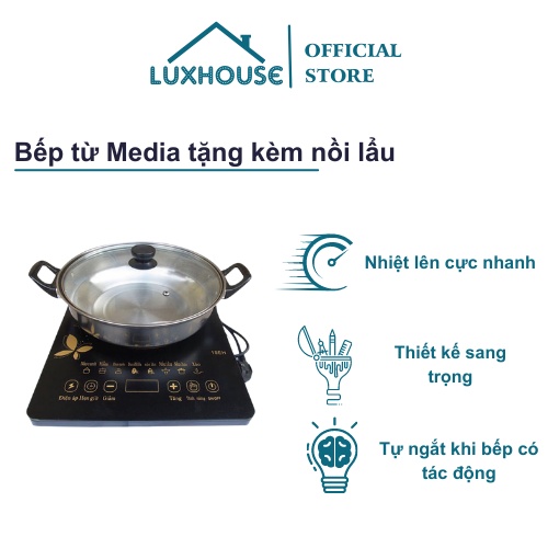 Bếp Từ Media tặng kèm nồi lẩu - Bảo hành chính hãng toàn quốc 12 tháng