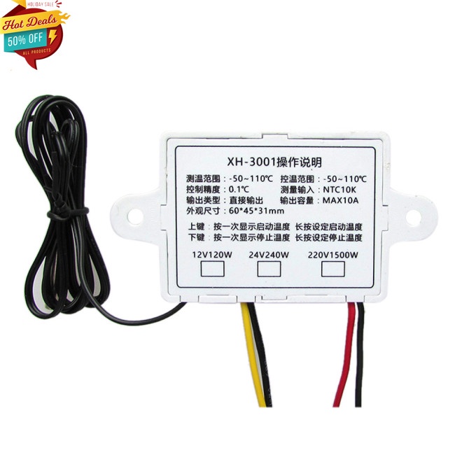 Thiết bị điều khiển nhiệt độ XH-W3001 W3001 cón đèn LED với đầu dò chuyên dụng