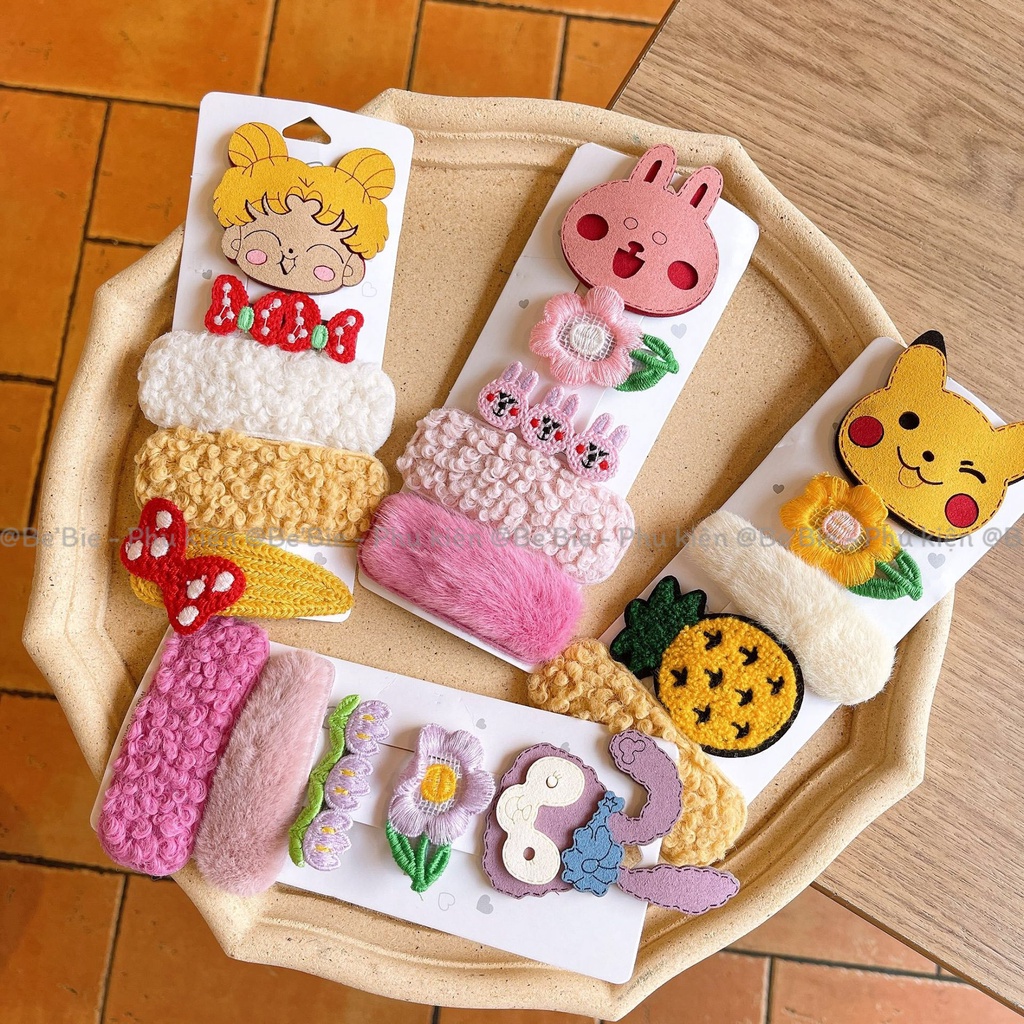 Set cài tóc hình thú cute, Kẹp tóc xinh xắn BeBie - BP414