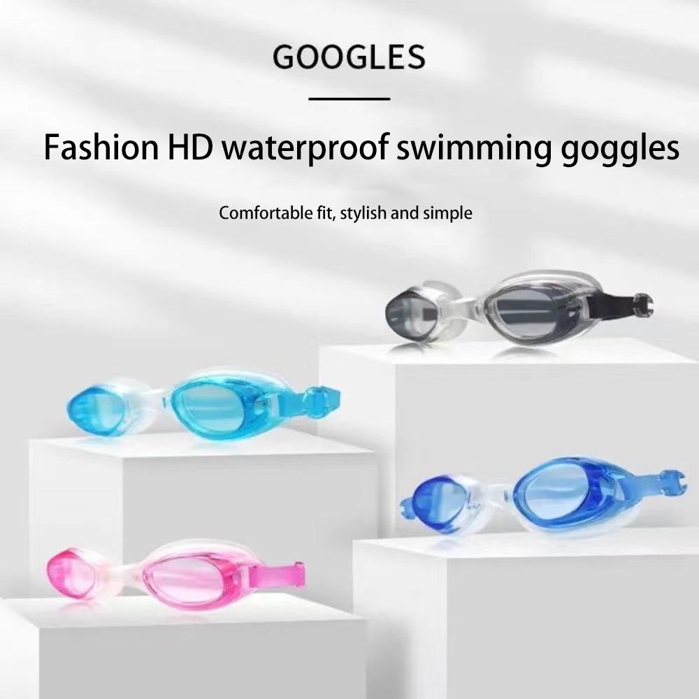 ⚡Còn Hàng⚡Kính Bơi Kính Bơi Chống Sương Mù Chống Nước Uv   Bị Bơi Mùa Hè Cho Trẻ Em Khung Silicon Có Nút  T Tai Mũi