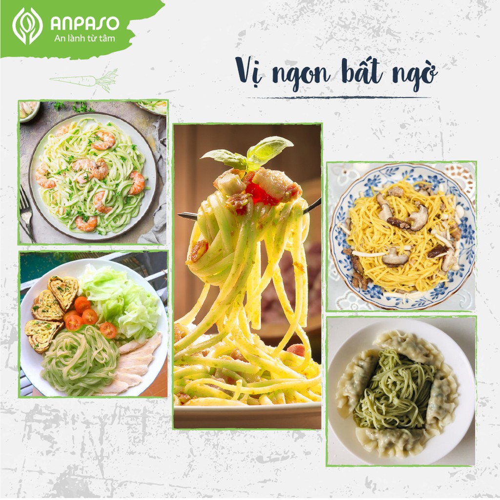 Mì Rau Organic Mầm Lúa Mạch Hữu Cơ Anpaso, Eat clean, Giảm Cân, ăn chay, ăn kiêng, không chiên nóng 120g | BigBuy360 - bigbuy360.vn