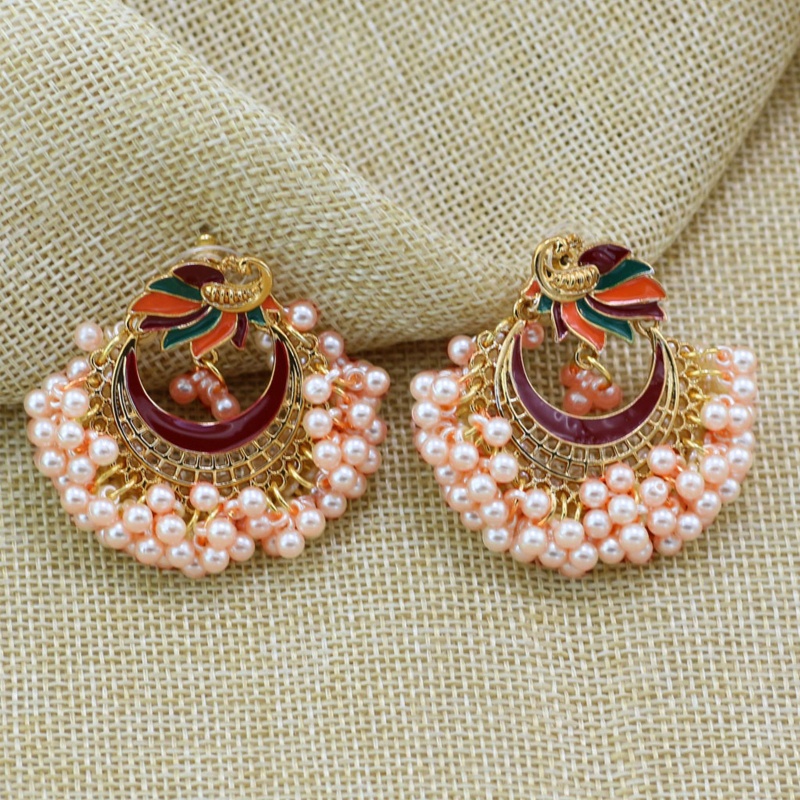 Bông Tai Dáng Dài Phong Cách Dân Tộc Kundan Jhumka Jhumki Indian Bahubali