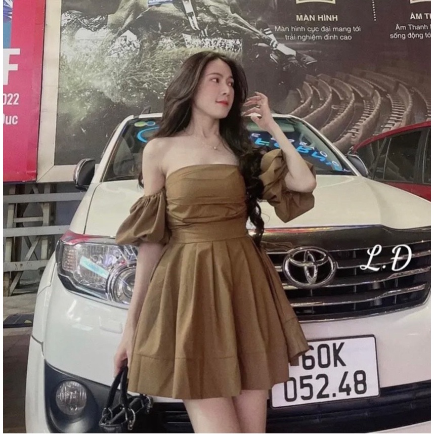 Đầm trễ vai tiểu thư bánh bèo Bigsize Kim Ngân