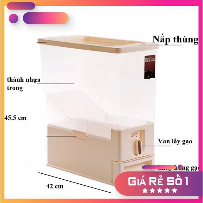 Thùng đựng gạo thông minh Tashuan TS3626B 10kg - vật dụng nhà bếp tiện lợi