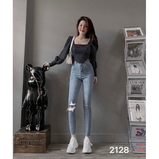 HÀNG THÁI: Quần jean bigsize 2128 lưng cao siêu co giãn