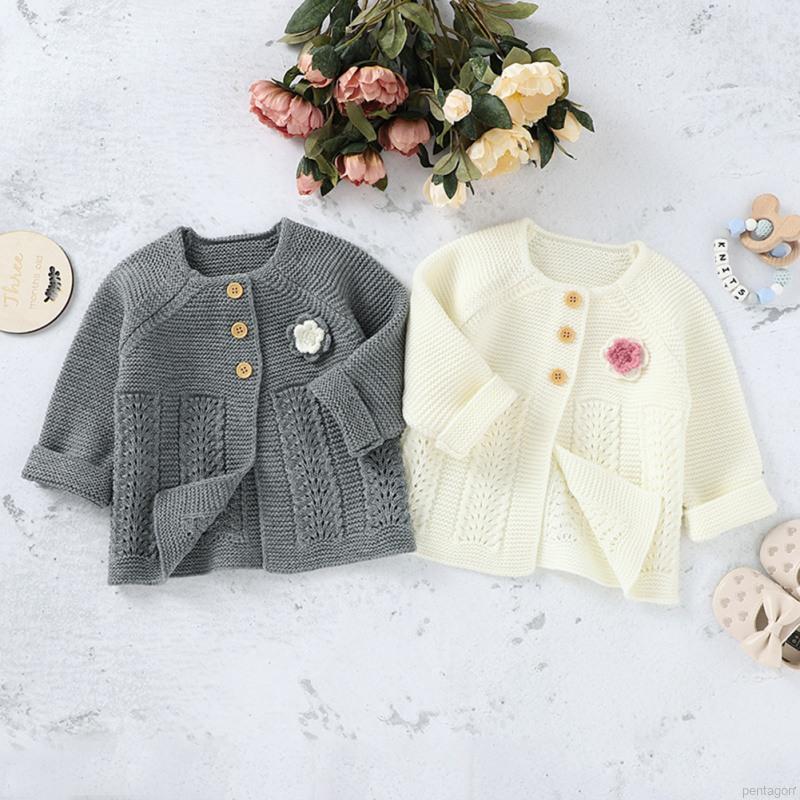 Áo Khoác Cardigan Hoạ Tiết Hoa Cho Bé Gái