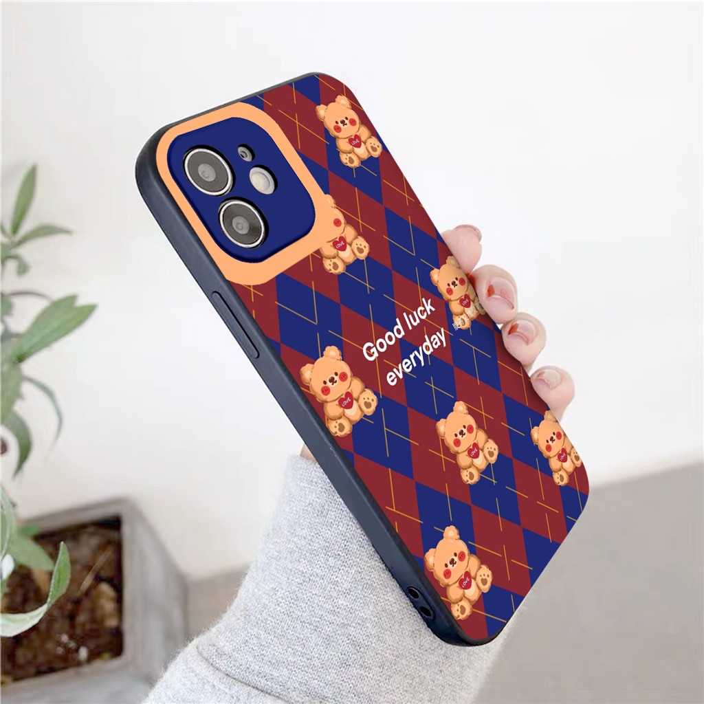 Ốp lưng iphone cạnh vuông gấu thỏ good luck ốp iphone 6 6plus 7 plus 8 x xr xsmax 11 promax 12 pro max 13promax