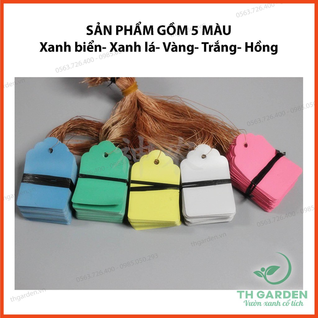 Set 100 Thẻ Ghi Tên Lan, Hoa - 4x6cm - Thẻ Ghi Tên Cây dạng treo bằng dây