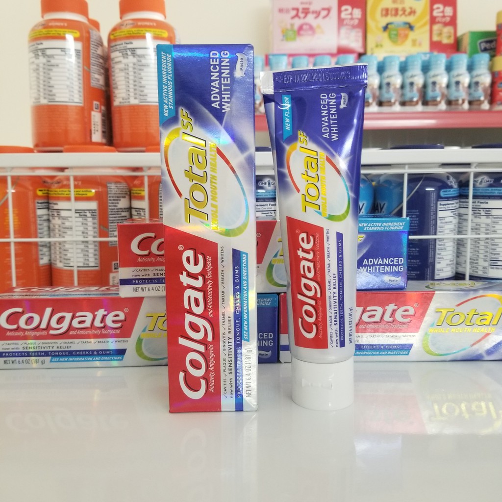 SET 5 KEM ĐÁNH RĂNG COLGATE TOTAL SF ADVANCED WHITENING 181G [Nhập khẩu chính hãng]