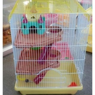 Lồng lâu đài 3 tầng cho hamter tặng kèm thức ăn nhỏ cho hamter