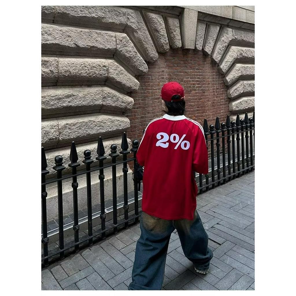 Áo Thun Ngắn Tay Dáng Rộng Thêu Họa Tiết Cá Tính Theo Phong Cách Đường Phố Dành Cho