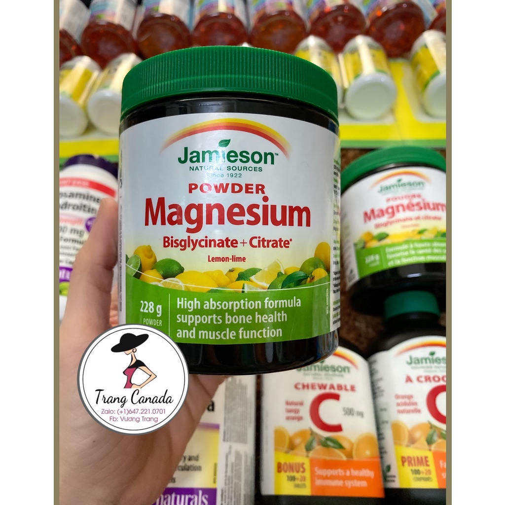 Bột Magnesium Jamieson 228g vị chanh Jamieson