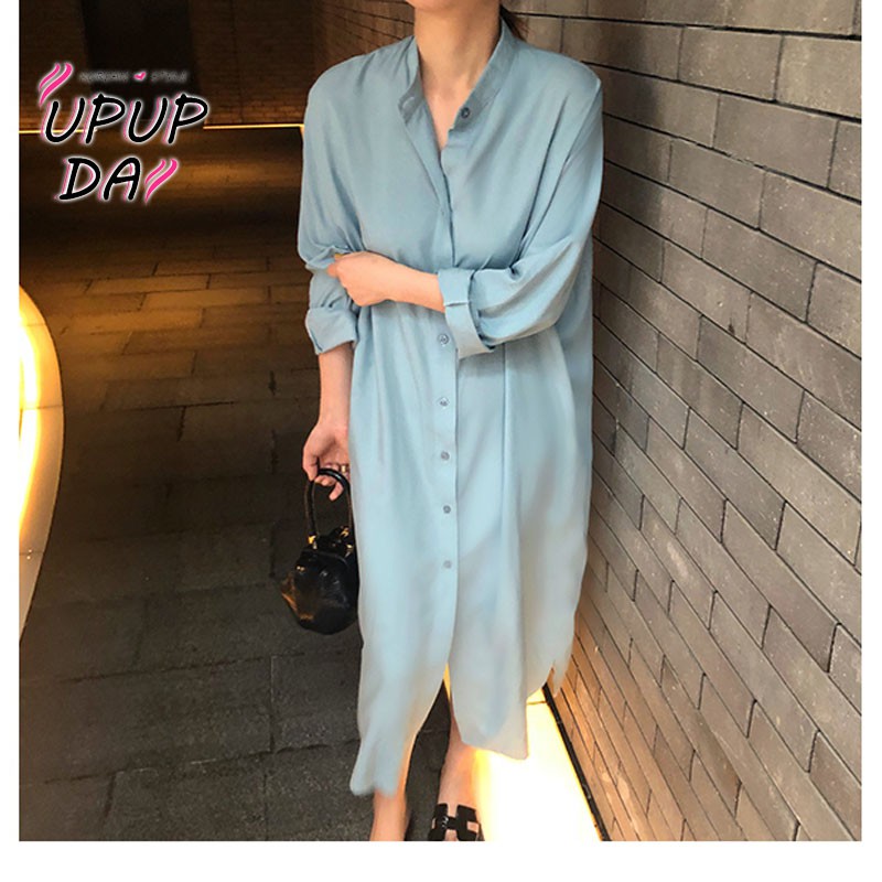 Đầm Sơ Mi Nữ Tay Dài Cổ Đứng | BigBuy360 - bigbuy360.vn