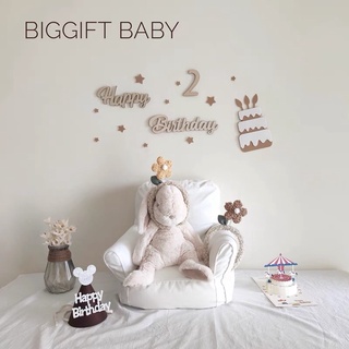 COMBO Happy birthday+ Số+ bánh sinh nhật gỗ