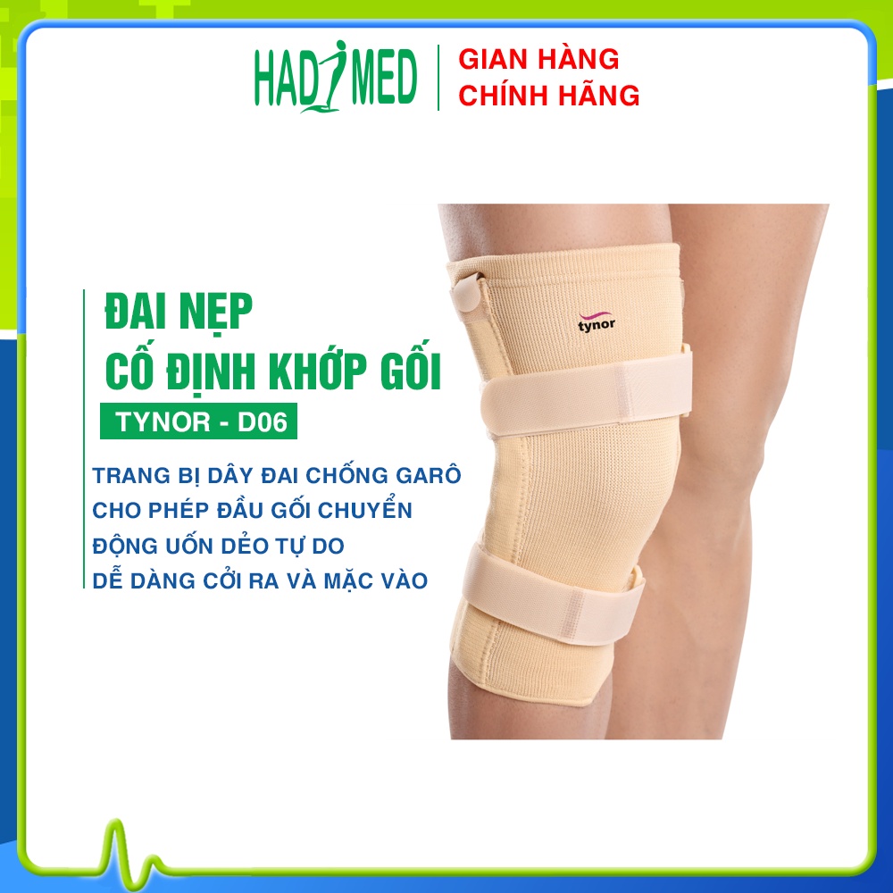 Đai đầu gối có thanh bản lề Tynor D06 - Đai nẹp hỗ trợ khớp gối hiệu quả nhất | Hàng chính hãng | hadimed