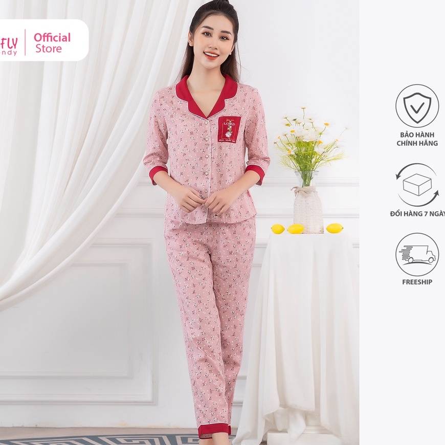 Bộ đồ mặc nhà nữ pijamas kate SUNFLY áo tay lỡ quần dài ST8727