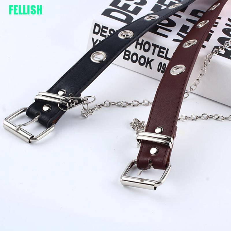 Thắt Lưng Da Phối Dây Xích Có Thể Điều Chỉnh Kích Cỡ Thời Trang Cho Nữ