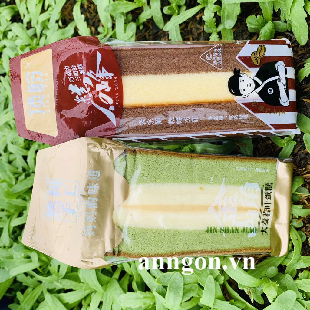 [Mã 229FMCGSALE giảm 8% đơn 500K] Bánh bông lan tam giác Đài Loan vị cacao/trà xanh shop anngon