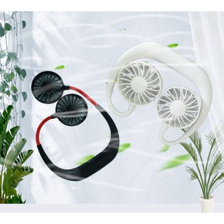Quạt đôi mini đeo cổ có đèn led siêu mát