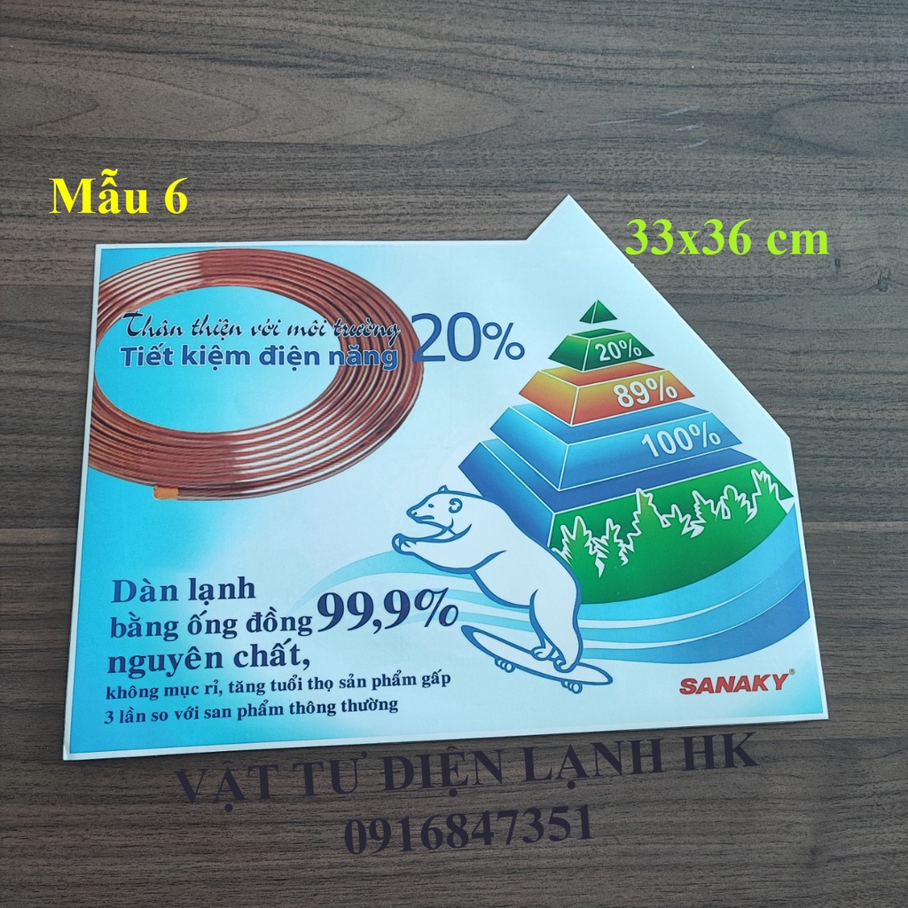 Tem decal dán tủ đông mát tủ kem sanaky - alaska decan trang trí